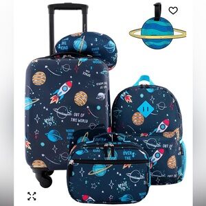 Space Adventure Kids Luggage Set - Blue